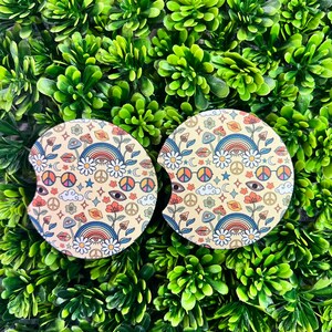 Boho // Rainbows// Mushrooms// Car Coasters // Car Accessories // Gifts for Him // Gifts for Her // Handmade gifts