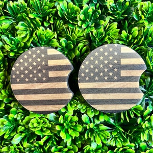 Wood Flag // Car Coasters