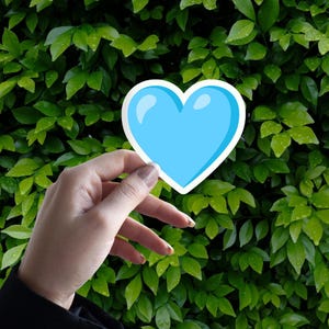 Light Blue Heart Emoji Sticker | Cute Aesthetic Vinyl Decal | Laptop, Phone Sticker | Water Bottle Sticker | Journal Decor | Indoor Quality