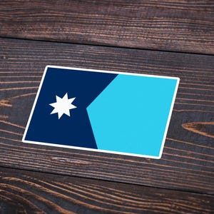 Minnesota State Flag Sticker | 2024 Design Decal | Vinyl Decal for Laptop, Phone, Water Bottle