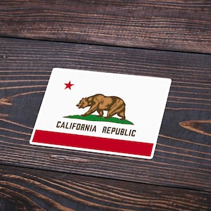California State Flag Sticker | Vinyl Decal for Laptop, Water Bottle & Car | CA Pride Gift | USA Travel Souvenir | Waterproof + UV Resistant