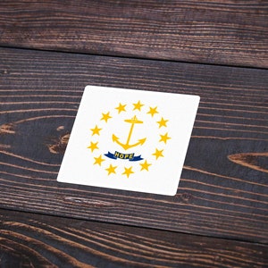 Rhode Island Flag Sticker | Rhode Island Vinyl Decal | Waterproof Sticker | Car Bumper Sticker | Laptop Sticker | Water Bottle Sticker