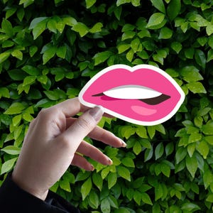 Lip Biting Emoji Sticker | Sexy Vinyl Decal | Cute Flirty Design | Phone, Laptop, Journal Sticker | Water Bottle Sticker | Indoor Quality