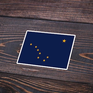 Alaska State Flag Sticker | Vinyl Decal for Laptop, Water Bottle, Car Bumpers | Alaskan Pride | Waterproof & Durable Travel Emblem