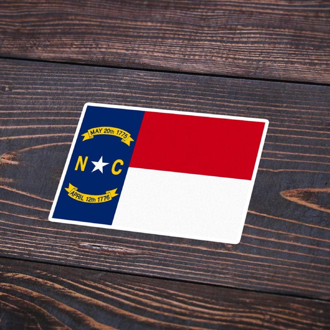 North Carolina State Flag Sticker - NC Vinyl Decal - Durable All ...