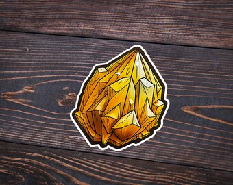 Citrine Gemstone Sticker |  November Birthstone | Mineral Sticker | Hydroflask Decal | Car Sticker | Witchy Vibes