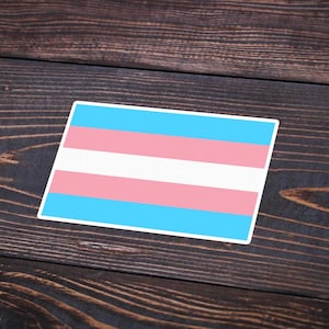 Transgender Flag Sticker | Trans Pride Vinyl Decal | Gender Identity Decal | Equality Sticker | Laptop Pride Sticker | Car Bumper Sticker
