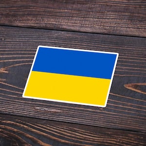 Ukraine Flag Sticker | UA Vinyl Decal for Laptop, Tumbler, Car & Luggage | Ukrainian Pride Gift | Waterproof Travel Sticker