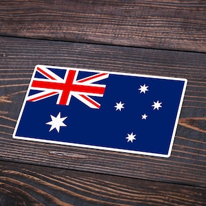 Australian Flag Sticker | Vinyl Decal Australia Flag | Car, Laptop, Luggage Travel Sticker | Aussie Pride Journal Decal | Outdoor Waterproof