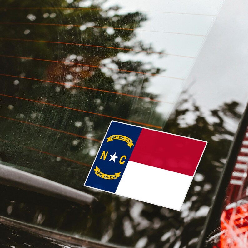 North Carolina State Flag Sticker - NC Vinyl Decal - Durable All ...