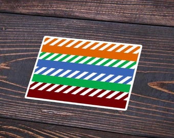 T568B Ethernet Wiring Sticker Flag - Cable Color Code Vinyl Decal - Geeky IT Decor - Meme Tech Gift for Network Engineers, Admin, Installer