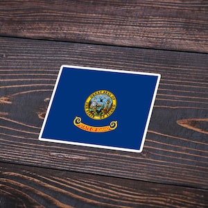 Idaho State Flag Sticker | Vinyl Decal for Laptop, Water Bottle & Car | State Pride Gift | USA Travel Souvenir | Waterproof Window Label