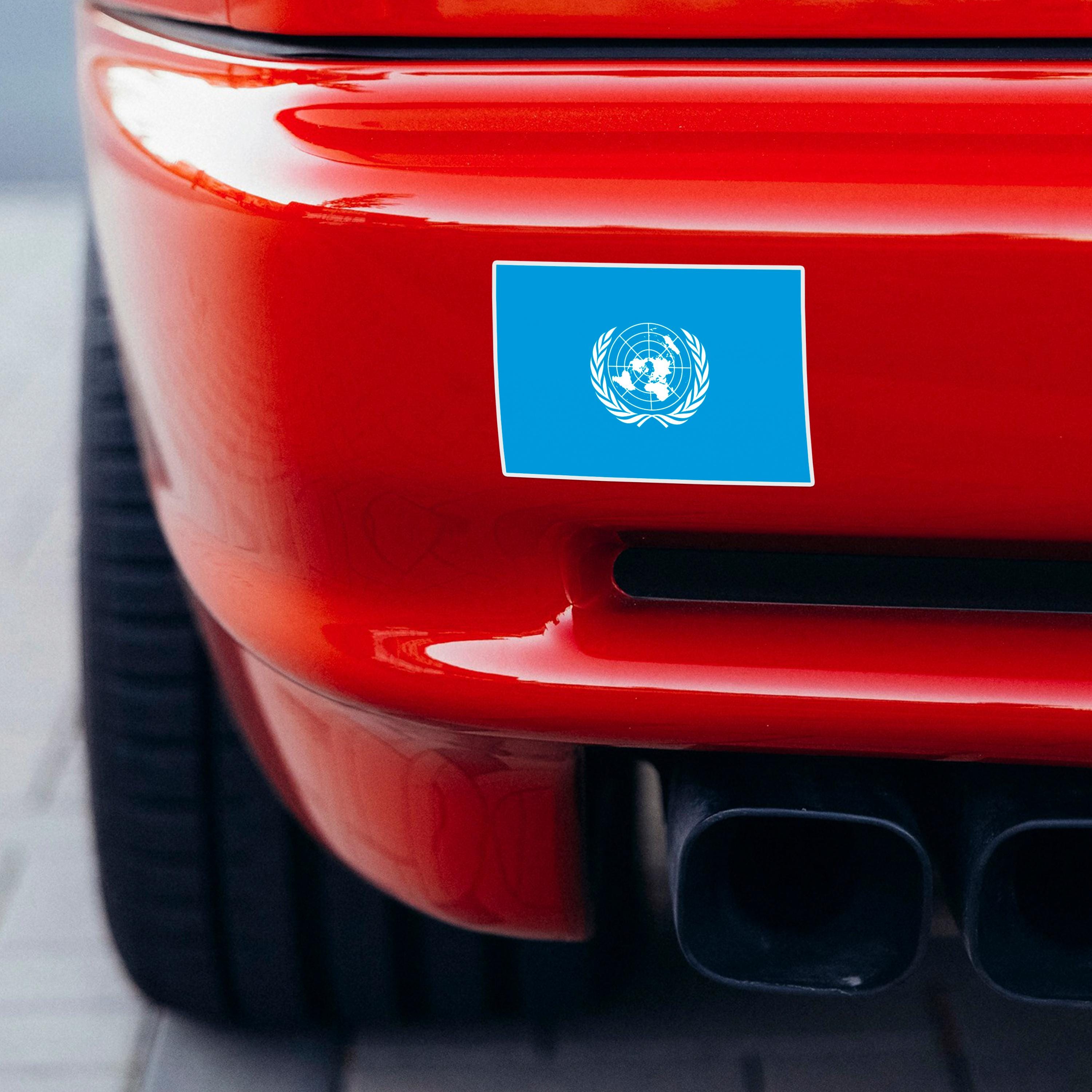 UN Flag Sticker Vinyl Decal | United Nations Emblem for Car & Laptop ...