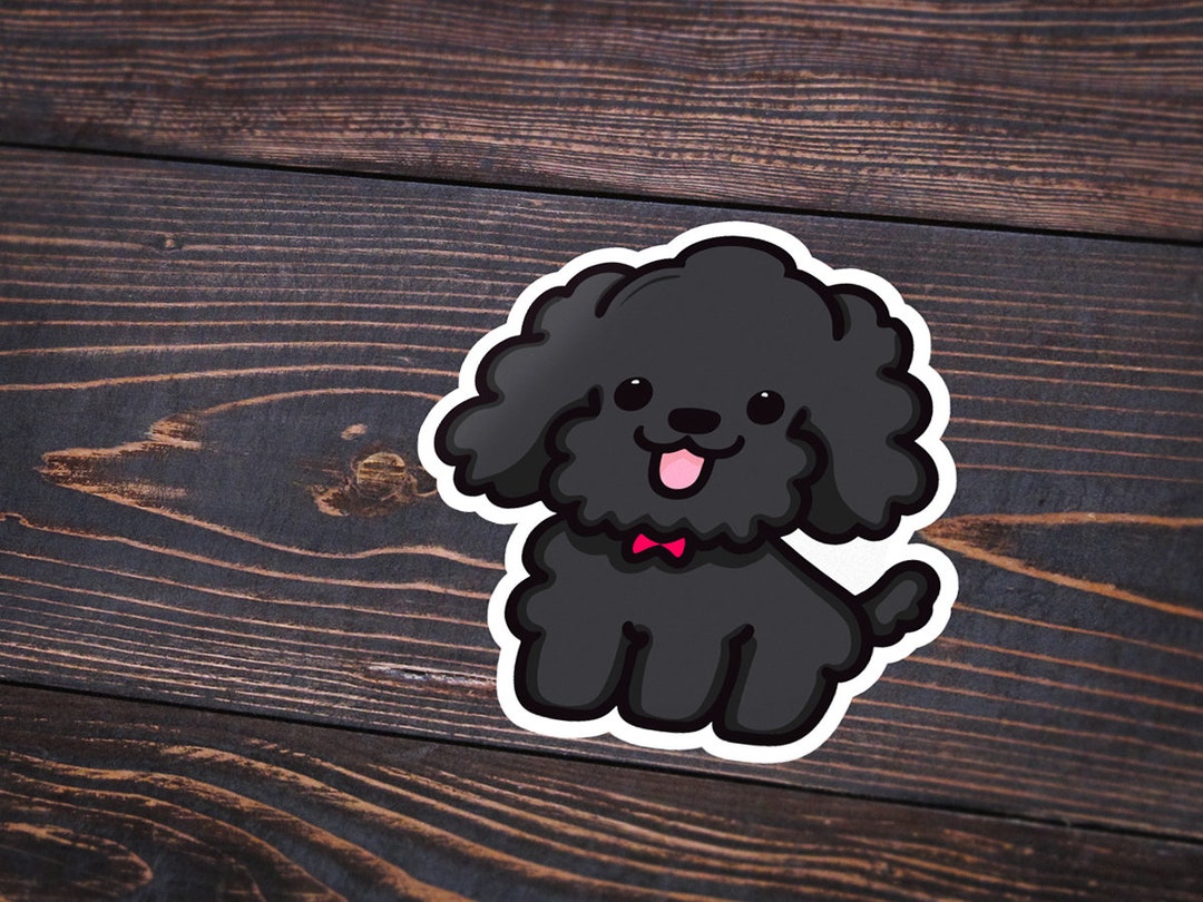 Black Toy Poodle Sticker Laptop Decal Laptop Sticker Etsy