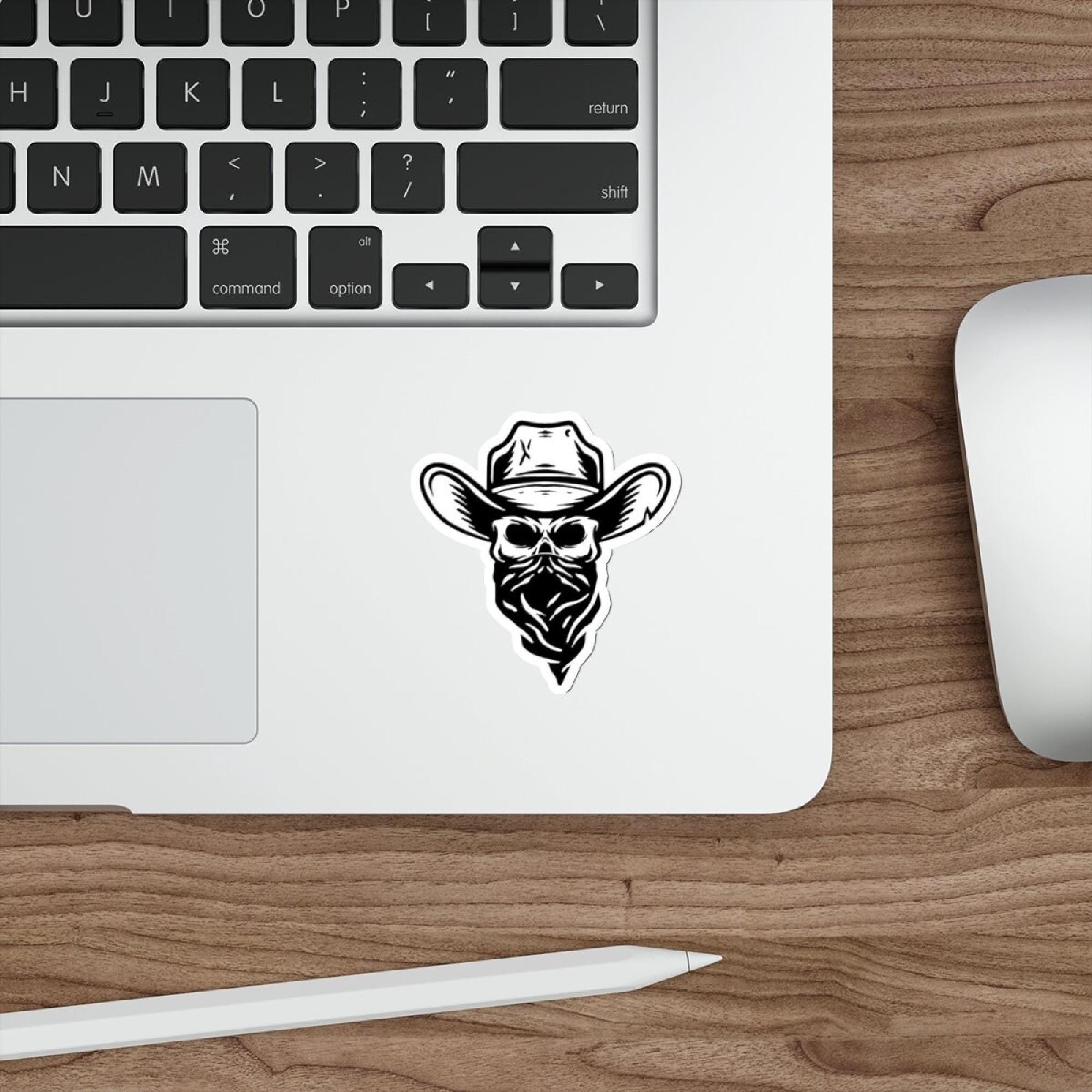 Cowboy Skeleton Sticker - Outlaw Western Skull Vinyl Decal - Premium ...