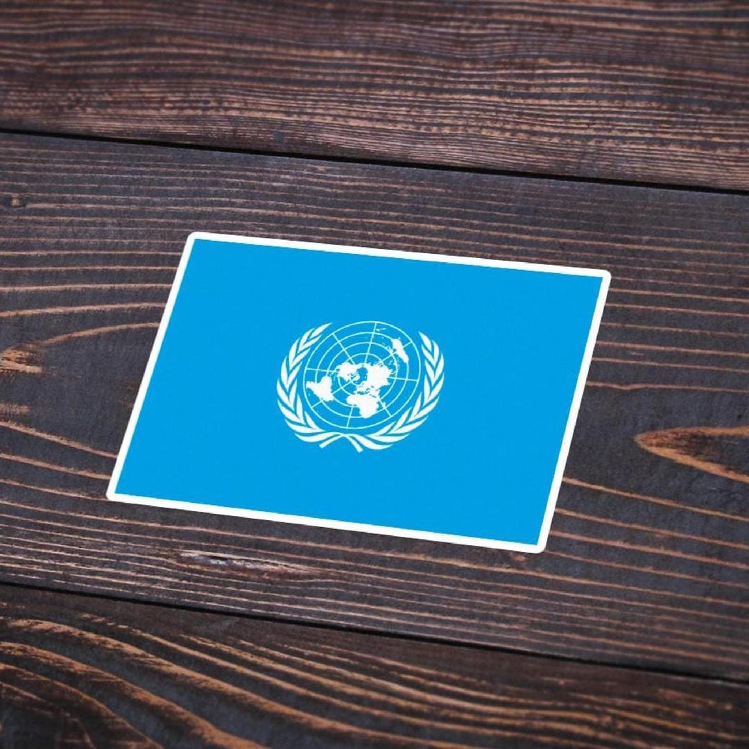 UN Flag Sticker Vinyl Decal | United Nations Emblem for Car & Laptop ...