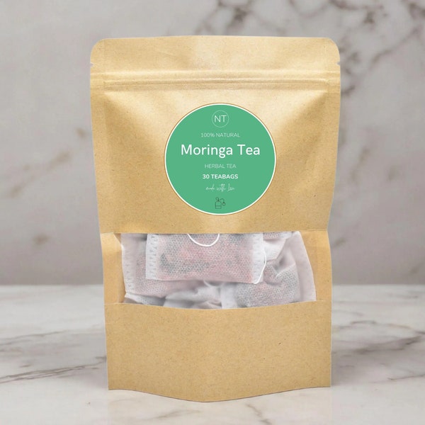 Tè Moringa - Tisana biologica a base di foglie essiccate di Moringa / 30 bustine di tè