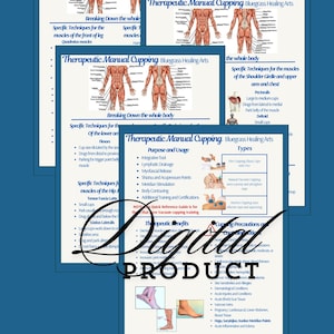 Massage cupping cheat sheet for cup sizes and how to use them.