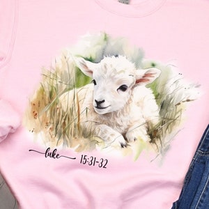 Luke Bible Verse Sweatshirt Easter Lamb Shirt Bible Verse Easter Christian Shirt Gift Easter Jesus Shirt Bible Verse Cozy Sweatshirt