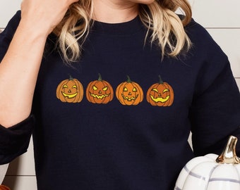 Jack-o-Lantern Sweatshirt: Spooky Halloween Pumpkin Design