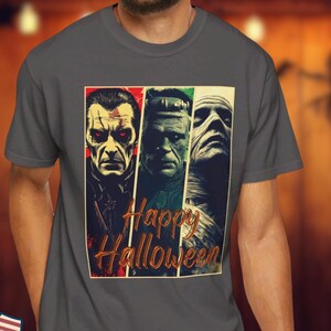 Monsters of Halloween Shirt, Retro Horror Vintage Trick or Treat T-shirt, Spooky Season Tshirt, Scary Friends Tee