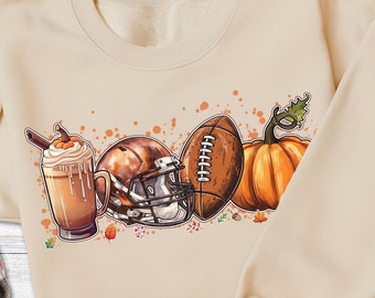 Fall Coffee & Football Sweatshirt: Pumpkin Spice Gameday Shirt