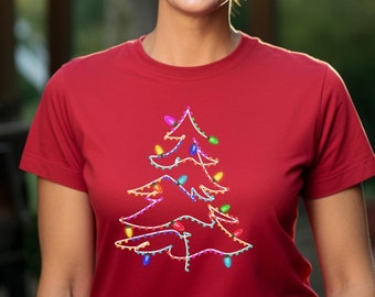 Christmas Tree String Lights Shirt - Boho Comfort Colors Tee