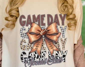 Game Day Social Club T-Shirt: Coquette Football Fan Tee