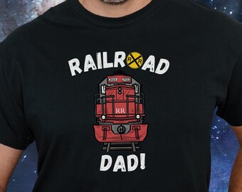 Railroad Dad T-shirt Gift For Father's Day Tshirt Gift Hobby Dad Train Engineer Gift 1st Time Dad Tshirt Dad Gift For Husband