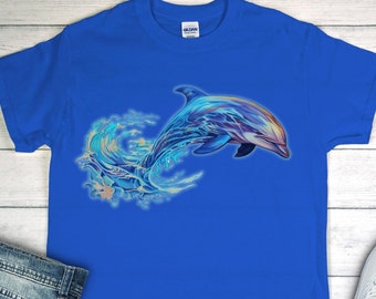 Dolphin Sea Life camiseta Ocean Dolphin Jumping Summer Beach Vacation Shirt Splashing Surf Jumping Bottlenose Dolphin Sea Mammal
