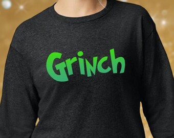Grinch Christmas T-shirt Grinch Name Family Holiday Christmas Shirts Merry Christmas Long Sleeve Tshirt Whoville The Grinch Christmas Gift