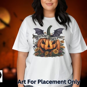Sorta Sweet Sorta Spooky PNG Halloween Pumpkin and Wildflowers Instant Download for Shirts, Decorating Invitations, Kids Crafts