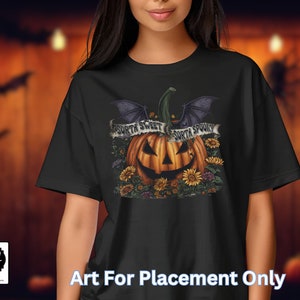 Sorta Sweet Sorta Spooky PNG Halloween Pumpkin and Wildflowers Instant Download for Shirts, Decorating Invitations, Kids Crafts