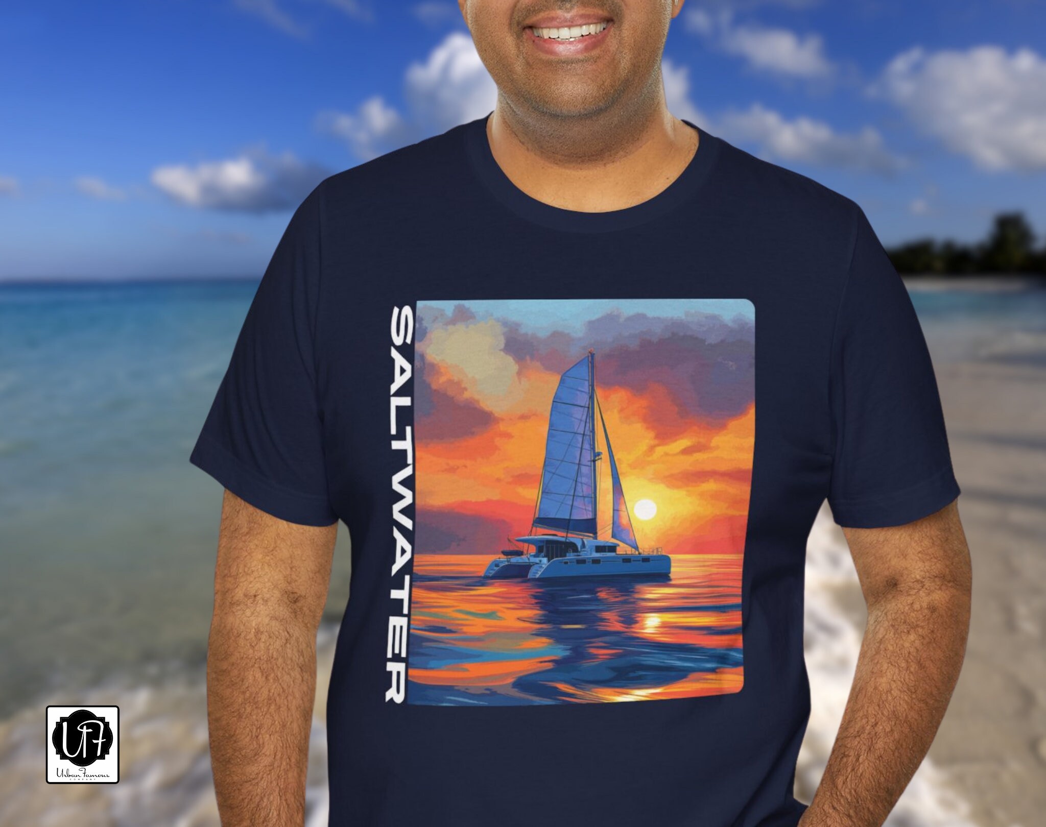 Saltwater Sailboat Shirt Summer Ocean Sailing Catamaran T-shirt ...