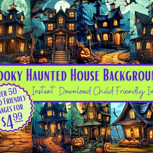 Fondos de Halloween PNG Descargar archivos para diseños de sublimación Imágenes seguras para niños Descarga instantánea PDF