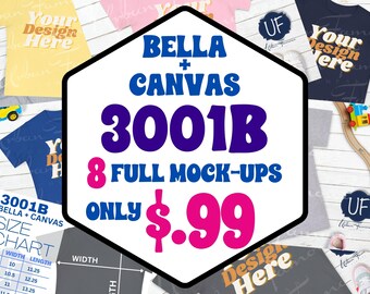 Bella + Canvas 3001B Kids Unisex Kleding Mockup 3001B Lay Flat Template Instant Download Boho Layout BC 3001 B Kleur Mockups Jongens Meisjes