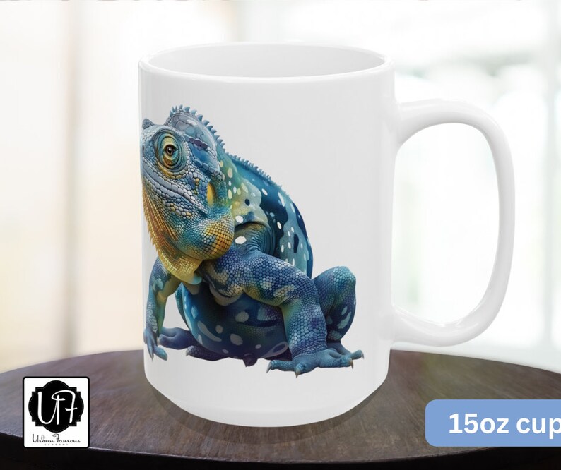 Tropical Iguana Mug 11oz 15oz Size Lizard All Around Print Coffee Mug ...