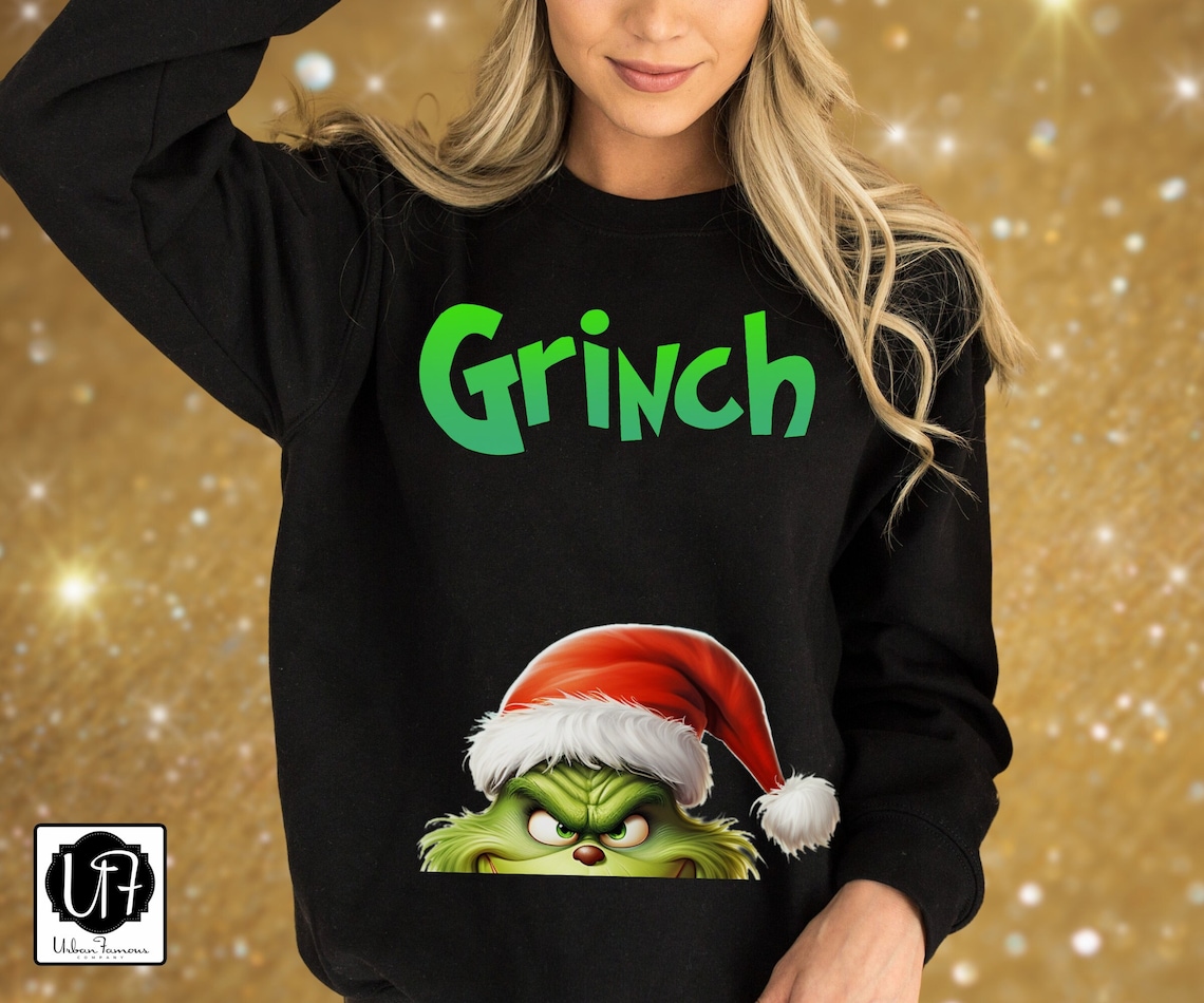 Christmas grinch print long sleeve sweatshirt main image 0
