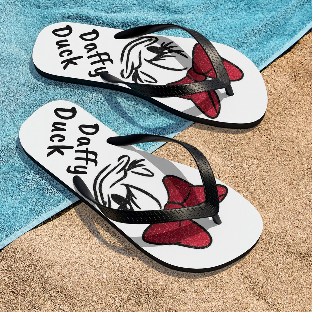 Daffy Duck Flip Flops Cute and Comfy Disney Shoes Disneyland Etsy