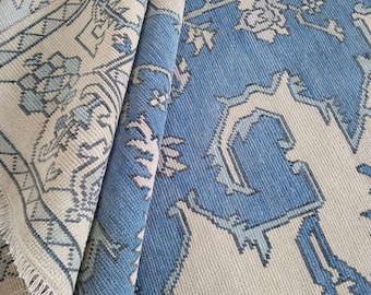 Beige, Blue Contemporary Oushak rug muted multi size 8x10/9x12/10x14 Hand-knotted Vintage Oushak Wool Area Rug for Living Room, Dining room.