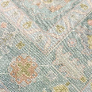 Handmade Knotted Oushak Rug | Vintage Turkish Gray Wool Carpet | Neutral Boho Living Room Decor | Traditional Oriental Carpet