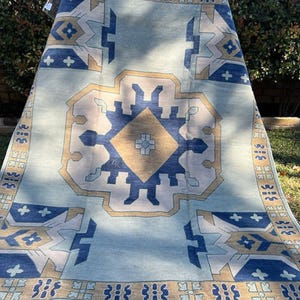 Exquisite Blue Oushak style Hand Knotted Rug 4x6, 5x8, 6x9, 8x10, 9x12, 10x14 ft Handmade Rugs for Living Room - Antique Contemporary rug