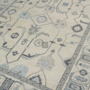 10X14 Beige Oushak rug muted multi size 8x10/9x12/10x14 Hand-knotted Vintage Oushak Wool Area Rug for Living Room, Dining room.