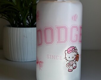Hello Kitty Dodgers Libbey Glas-Tasse: Pink Bling LA Decor