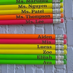 Custom Engraved Pencils – Personalized Pencil Set for Teachers, Students, Gifts or Party Favors
