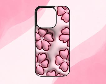 Capa para iPhone com flor rosa 3D: capa protetora estilosa