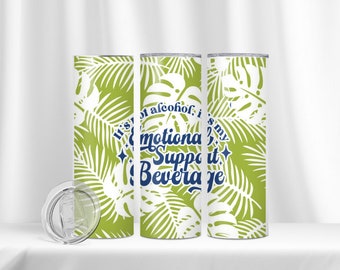 Sommerbecher: Tropische Blätter, Edelstahl 20oz