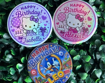 Geburtstags-Buttons | Party Pins | Geburtstags-Kader-Abzeichen | Benutzerdefinierte Partygeschenke | 1 "1,25" 2,28" Größen