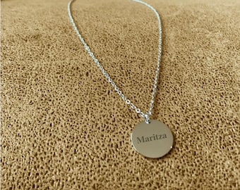 Women&#39;s Engraved Circle Necklace