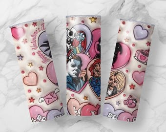 Horror Valentine 20oz Becher: Jack, Sally, Stitch, Angel